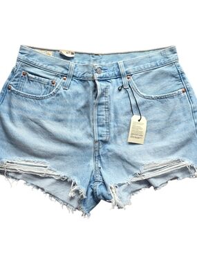 Levi's Premium 501 Original Denim Shorts NWT Size 32 Light Wash Button Fly 100%